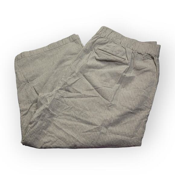 Christopher & Banks Linen Blend Striped Cropped Wide Leg Pants Women's Size XL - Picture 10 of 10